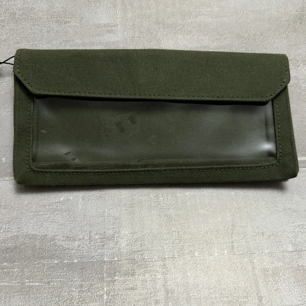 King Jim FLATTY Works Pen Case Green Slim & Hard Handy To Use Magnetic‎ Closure